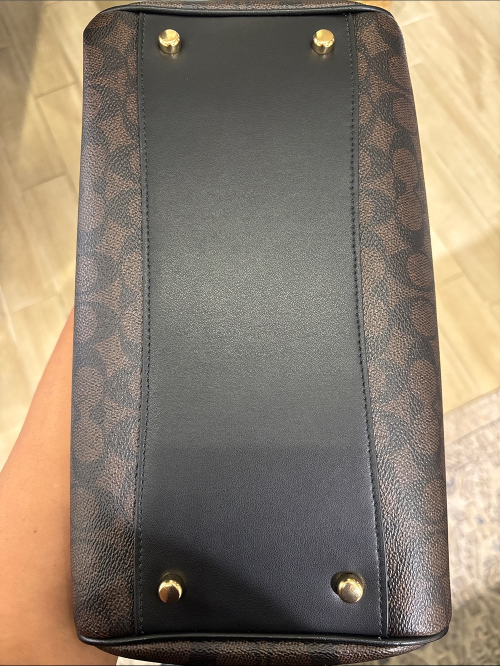 Coach Large Rowan in Walnut/Black/Gold - Picture 10 of 10